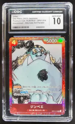 2023 ONE PIECE CCG JAPANESE JINBE FILM RED ALT ART OP01-014 CGC 10 PT - Image 1
