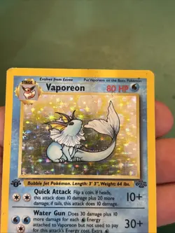 #2 1st Edition Vaporeon 12/64 Jungle 1999 Holo Rare WOTC Pokemon Card TCG - Image 2
