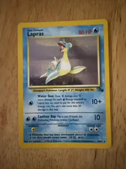 Lapras 10/62 Fossil Holo Rare - 1999 Pokemon Card LP-MP Condition - Image 1