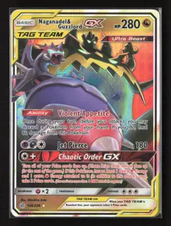 Naganadel & Guzzlord GX 158/236 Ultra Rare SM - Cosmic Eclipse Pokemon Card - Image 1