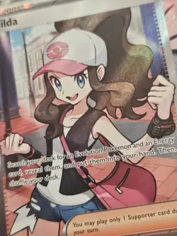 Pokemon TCG Hilda Full Art Ultra Rare White Flare Holo Card 164/086 NM - Image 2