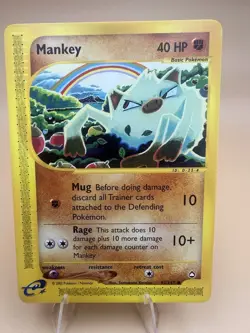 Mankey - 92/147 - Common - Aquapolis - Pokemon Card - LP/NM - Image 1