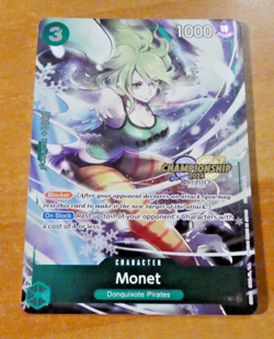 ONE PIECE ENGLISH CARD PROMO HOLO GAME CARTE CHAMPIONSHIP MONET OP05-036 EN MINT - Image 1