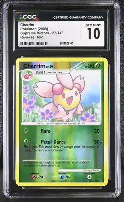 CGC 10 GEM MINT Cherrim 2009 Supreme Victors 55/147 Reverse Holo Pokemon Card - Image 1