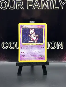 Pokemon TCG Mewtwo Base Set Holo Rare Card 10/102 Vintage Unlimited - Image 1