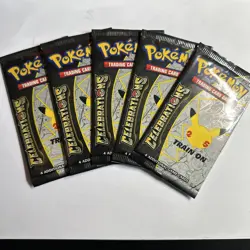 Pokemon 25th Anniversary Celebrations Booster Pack ( 20 Cards) 5 Packs - Image 1