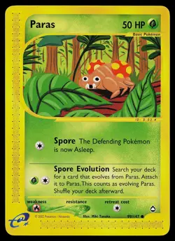 Pokemon Card - Paras Aquapolis 99/147 Common - Image 1