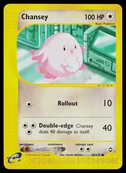 Pokemon Card - Chansey Aquapolis 69/147 Common Non Holo - Image 1