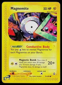 Pokemon Card - Magnemite Aquapolis 91/147 Common Non Holo - Image 1