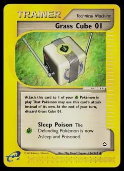 Pokemon Card - Grass Cube 01 Aquapolis 124/127 Uncommon - Image 1