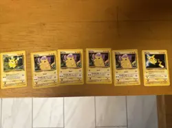 Lot of 4 Pokemon Base Set Pikachu 58/102 Unlimited Cards - Played Condition - Image 1