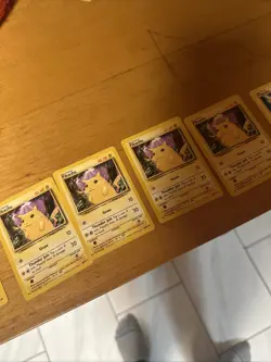 Lot of 4 Pokemon Base Set Pikachu 58/102 Unlimited Cards - Played Condition - Image 3