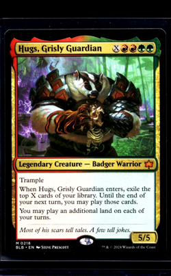 2024 MTG Magic the Gathering BLB Bloomburrow #218 Hugs Grisly Guardian Mythic - Image 1