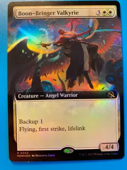 MTG 1x FOIL EXTENDED ART Boon-Bringer Valkyrie 343 March of the Machine x1 NM - Image 1