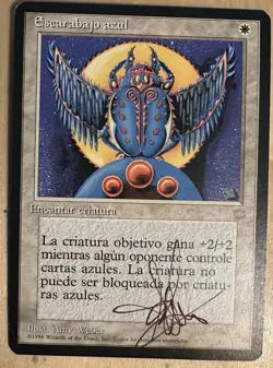 MTG ARTIST PROOF Spanish Blue Scarab Copy Artifact AP Art Sketch Amy WEBER Magic - Image 2
