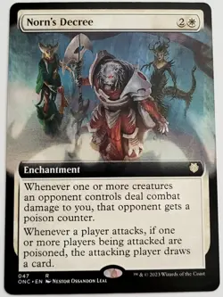 MTG Norn's Decree Ext Art [Phyrexia: All Will Be One Commander] NM - Image 1