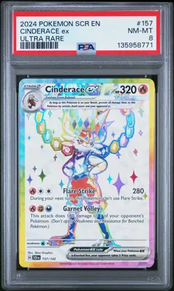 2024 POKEMON SCR EN-STELLAR CROWN ULTRA RARE #157 CINDERACE EX PSA 8 - Image 1