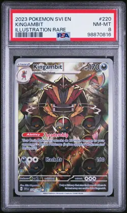 2023 POKEMON SVI EN-SCARLET & VIOLET ILLUSTRATION RARE #220 KINGAMBIT PSA 8 - Image 1