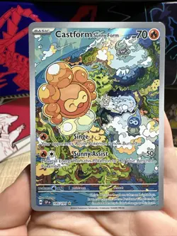 Pokemon TCG Castform Sunny Form Illustration Surging Sparks 195/191 - Image 1