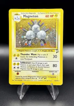 2000 Pokemon Magneton Base Set 2 - 9/130 Holo Unlimited Holo Rare MP - Image 1