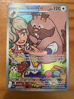 Pokemon TCG Arven's Greedent 205/182 Sv10: Destined Rivals Holo - Image 1