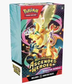 x8 PRESALE Pokemon Mega Evolution Ascended Heroes Booster Bundle 6 Packs - Image 2