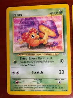 Pokemon Paras 47/64 SINGLE USED EXCELLENT CONDITION SEE PHOTOS - Image 2