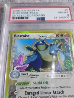 PSA 8 Blastoise Holo #2. Pokemon EX Crystal Guardians 2006. - Image 2