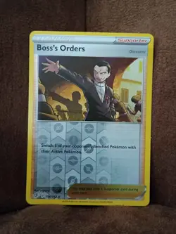 Pokemon Boss's Orders 154/192 Rebel Clash Giovanni Holo Trainer - Image 1