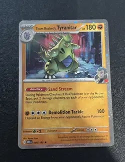 Pokemon Team Rocket's Tyranitar 096/182 Destined Rivals Cosmos Holo Promo - NM - Image 1