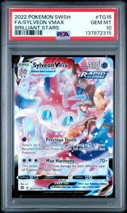 2022 POKEMON SWORD & SHIELD BRILLIANT STARS #TG15 FULL ART/SYLVEON VMAX PSA 10 - Image 1