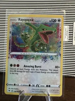 Pokemon Rayquaza Amazing Rare SWSH04: Vivid Voltage 138/185 NM TCG Sword Shield - Image 1