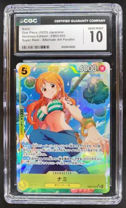 2025 ONE PIECE CCG JAPANESE NAMI SUPER RARE ALTERNATE ART EB03-053 CGC 10 PT - Image 1