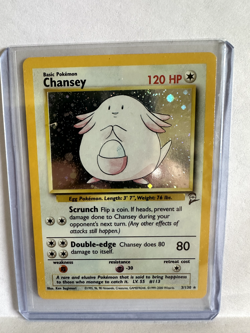 Chansey 3/130 Holo Rare Base Set 2 - Pokemon plus bonus Zapdos base holo card - Image 1