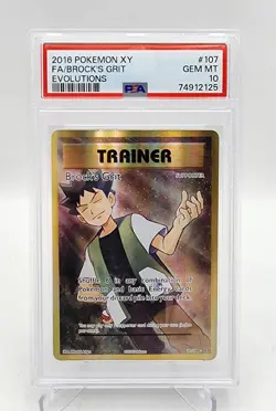 Brock’s Grit 107/108 PSA 10 Evolutions Pokemon Card Gem Mt 10 Pokemon - Image 1
