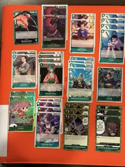 One Piece OP12 Green Zoro Slash CORE deck - 34 Cards -2x SR Mihawk -Leader Zoro - Image 1
