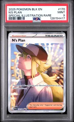 N's Plan 170 2025 Pokemon Black Bolt Special Illustration Rare PSA 9 MINT Card - Image 1