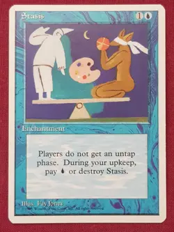 Magic The Gathering 4TH EDITION STASIS blue card MTG FOURTH - Image 1