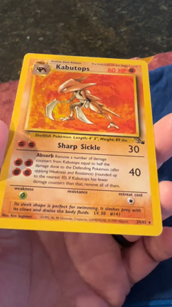 Kabutops 24/62 Non Holo Rare Pokemon TCG Card Vintage Fossil 1999 Mod Played - Image 2
