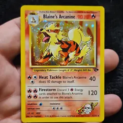 Pokemon Gym Challenge Blaine's Arcanine Holo Rare Card 1/132 Unlimited English - Image 1
