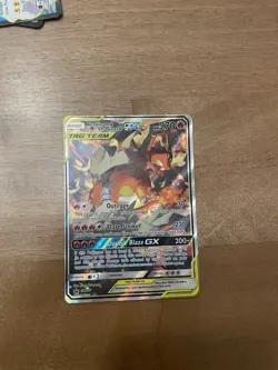 Pokemon TCG Reshiram & Charizard GX SM201 Black Star Promo Tag Team Holo Card - Image 1