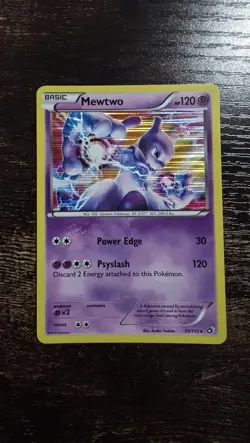 Mewtwo 53/113 Holo Pokemon TCG Card Black White Legendary Treasures Near Mint - Image 1