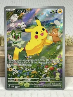 Pokemon Pikachu SVP 088 Scarlet & Violet Full Art Holo Black Star Promo NM - Image 3