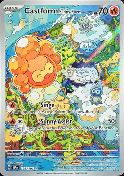 Castform Sunny Form 195/191 Pokemon Surging Sparks Illustration Rare Holo NM - Image 1