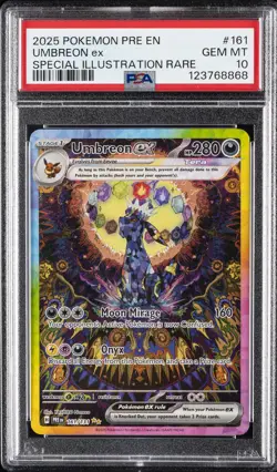 2025 POKEMON PRE EN-PRISMATIC EVOLUTIONS #161 UMBREON EX PSA 10 - Image 1