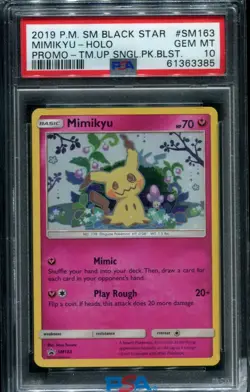 Pokemon TCG Sun & Moon Black Star Promo #SM163 - Mimikyu Cosmos Holo PSA 10 - Image 1