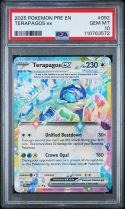2025 POKEMON PRE EN-PRISMATIC EVOLUTIONS #092 TERAPAGOS EX PSA 10 - Image 1