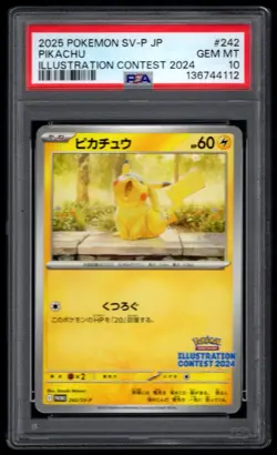 2025 Japanese Pokemon Promo Illustration Contest 2024 Pikachu PSA 10 112 - Image 1