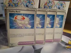 Vitality Band 4x Trainer Playset Pokemon Tool 197/198 Scarlet Violet Pokemon NM - Image 1
