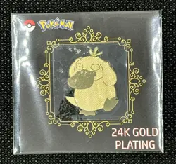 Psyduck 24k Gold Plated Sticker Korean Striking Candy Pokemon NM - Image 1
